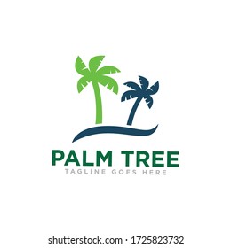 Palm Tree Logo Icon Design Vector