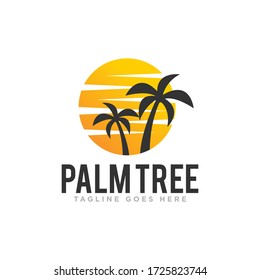 Palm Tree Logo Icon Design Vector
