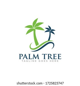 Vector de diseño del logotipo del árbol de palmas