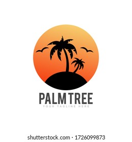 Palm Tree Logo Icon Design Illustration