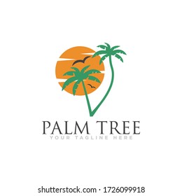 Palm Tree Logo Icon Design Illustration