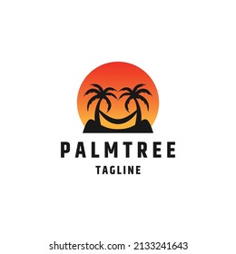 Plantilla de diseño de iconos del logotipo de la palma