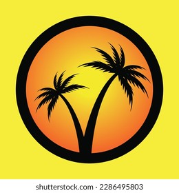 palm tree logo icon design vector isolated modern illustration