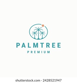 Palm tree logo icon design template flat vector