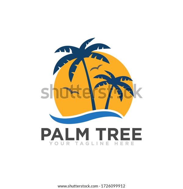 Palm Tree Logo Icon Design Illustration Stock Vector (Royalty Free ...