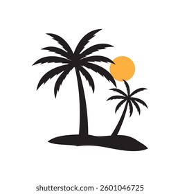 palm tree logo icon illustration flat
