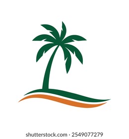 palm tree logo icon vector art illustration.