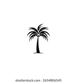 Diseño de Vector plano de ilustración de logotipo de palmera