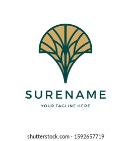 Palm tree logo inspiration vector icon illustration