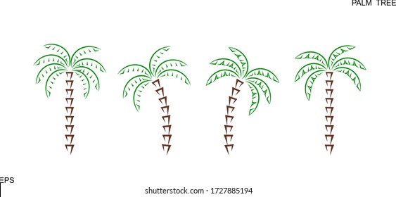Palm tree logo. Isolated palm tree on white background