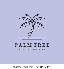diseño de ilustración vectorial de la línea del logotipo de la palmera, diseño del logotipo de la palma minimalista