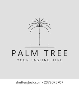 palm tree logo line art simple minimalist vector illustration icon graphic design