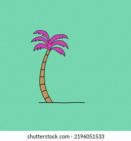 Palm tree logo on a green background