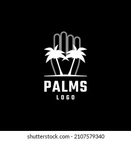 el logo de la palmera con palma abierta da la impresión de una invitación a venir aquí.