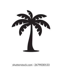 Palm tree logo representing calm beach evenings and sunset vacation moments