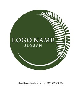 Palm tree logo. Resort and Spa emblem. coconut leaves icon. vector illustration.