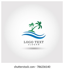 Palm Tree Logo. Symbol & Icon Vector Template.