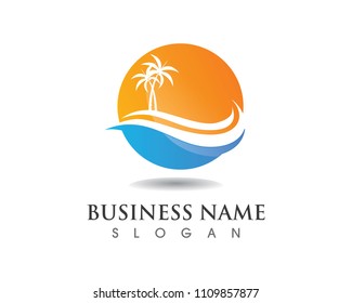 palm tree logo and symbols 