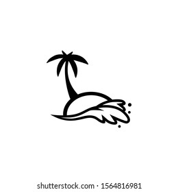 
palm tree logo and symbols. palm tree illustration on the beach. summer vacation