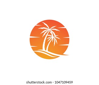 Palm tree  logo template illustration vector