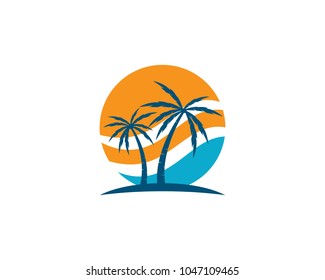 Palm tree  logo template illustration vector