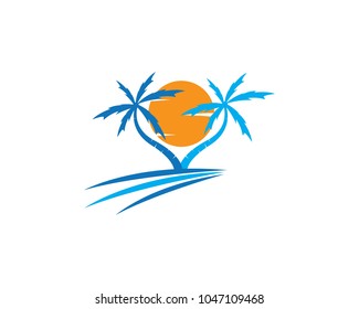 Palm tree  logo template illustration vector