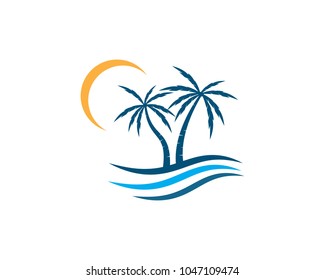 Palm tree  logo template illustration vector