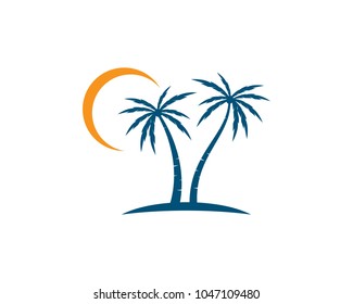 Palm tree  logo template illustration vector