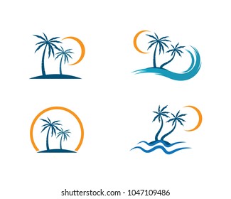 Palm tree  logo template illustration vector