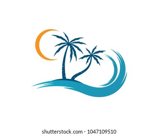 Palm tree  logo template illustration vector