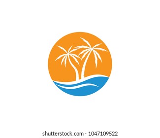 Palm tree  logo template illustration vector