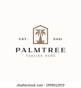 Palm Tree Logo Template Isolated in White background