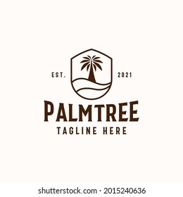 Palm Tree Logo Template Isolated in White Background