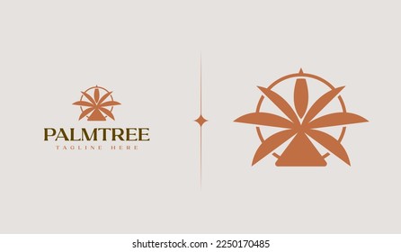 Palm Tree Logo Template. Universal creative premium symbol. Vector illustration. Creative Minimal design template. Symbol for Corporate Business Identity