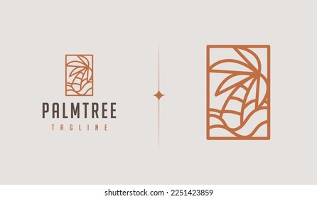 Palm Tree Logo Template. Universal creative premium symbol. Vector illustration. Creative Minimal design template. Symbol for Corporate Business Identity