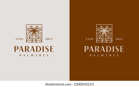Palm Tree Logo Template. Universal creative premium symbol. Vector illustration. Creative Minimal design template. Symbol for Corporate Business Identity