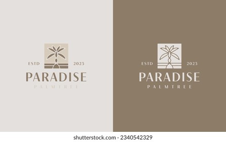 Palm Tree Logo Template. Universal creative premium symbol. Vector illustration. Creative Minimal design template. Symbol for Corporate Business Identity