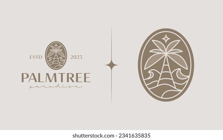 Palm Tree Logo Template. Universal creative premium symbol. Vector illustration. Creative Minimal design template. Symbol for Corporate Business Identity