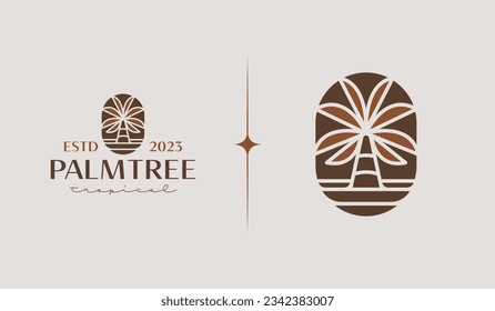 Palm Tree Logo Template. Universal creative premium symbol. Vector illustration. Creative Minimal design template. Symbol for Corporate Business Identity