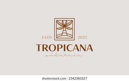 Palm Tree Logo Template. Universal creative premium symbol. Vector illustration. Creative Minimal design template. Symbol for Corporate Business Identity