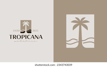 Palm Tree Logo Template. Universal creative premium symbol. Vector illustration. Creative Minimal design template. Symbol for Corporate Business Identity