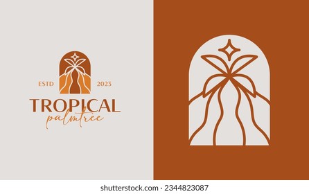 Palm Tree Logo Template. Universal creative premium symbol. Vector illustration. Creative Minimal design template. Symbol for Corporate Business Identity