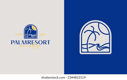 Palm Tree Logo Template. Universal creative premium symbol. Vector illustration. Creative Minimal design template. Symbol for Corporate Business Identity