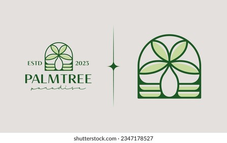 Palm Tree Logo Template. Universal creative premium symbol. Vector illustration. Creative Minimal design template. Symbol for Corporate Business Identity