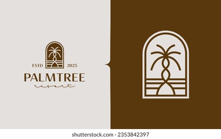 Palm Tree Logo Template. Universal creative premium symbol. Vector illustration. Creative Minimal design template. Symbol for Corporate Business Identity