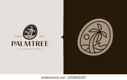 Palm Tree Logo Template. Universal creative premium symbol. Vector illustration. Creative Minimal design template. Symbol for Corporate Business Identity