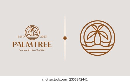 Palm Tree Logo Template. Universal creative premium symbol. Vector illustration. Creative Minimal design template. Symbol for Corporate Business Identity