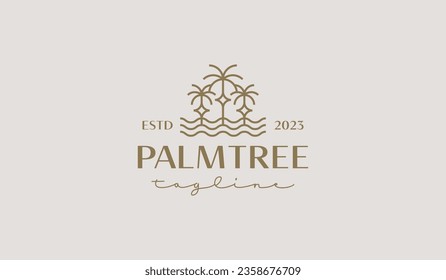 Palm Tree Logo Template. Universal creative premium symbol. Vector illustration. Creative Minimal design template. Symbol for Corporate Business Identity