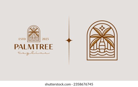 Palm Tree Logo Template. Universal creative premium symbol. Vector illustration. Creative Minimal design template. Symbol for Corporate Business Identity