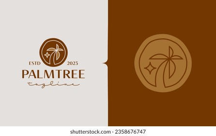 Palm Tree Logo Template. Universal creative premium symbol. Vector illustration. Creative Minimal design template. Symbol for Corporate Business Identity